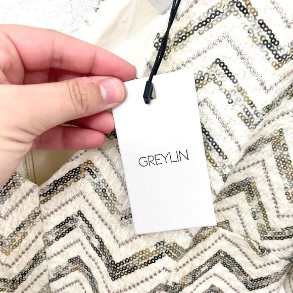 NWT Greylin Cali Sequins Chevron Mini Dress Size S - Picture 5 of 7